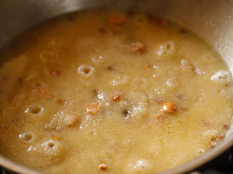 suji halwa mixture thickening