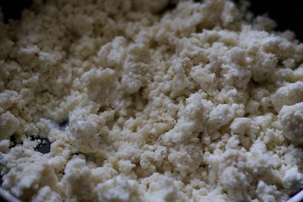 gulab jamun dough ingredients mixed and crumbly looking