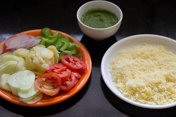 ingredients for veg cheese toast sandwich recipe