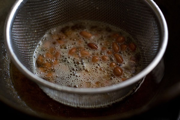 Fried peanuts to make sabudana chiwda