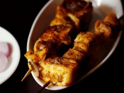 achari paneer tikka recipe, paneer achari tikka recipe