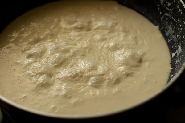 simmer milk - making mawa or khoya recipe