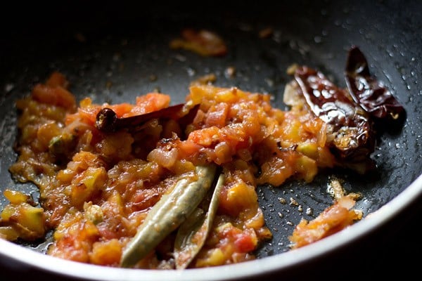 tomatoes added in the pan