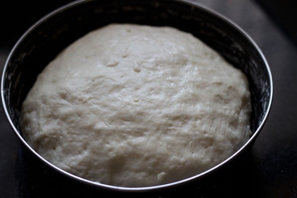 risen and doubled dough. 
