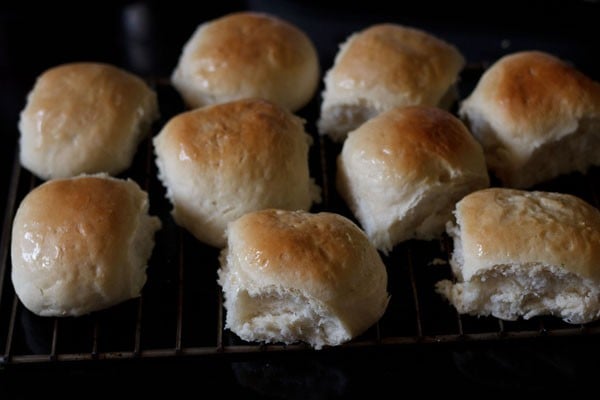 baked pav brushed with melted butter. 