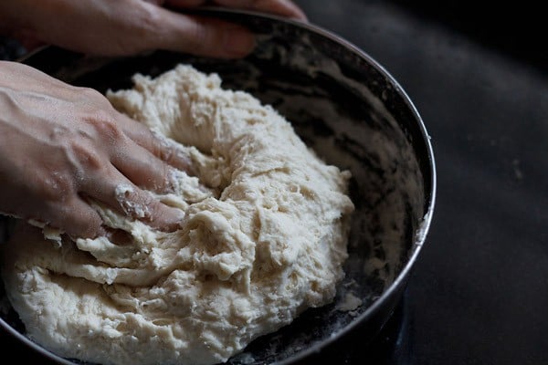 kneading dough for pav recipe. 