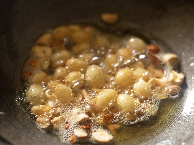 frying raisins till plump. 