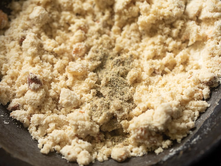 cardamom powder added to the laddu mixture. 