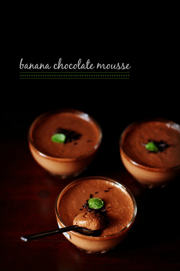 eggless banana chocolate mousse