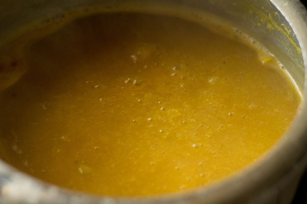 simmering lentils