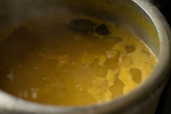 simmering Gujarati dal