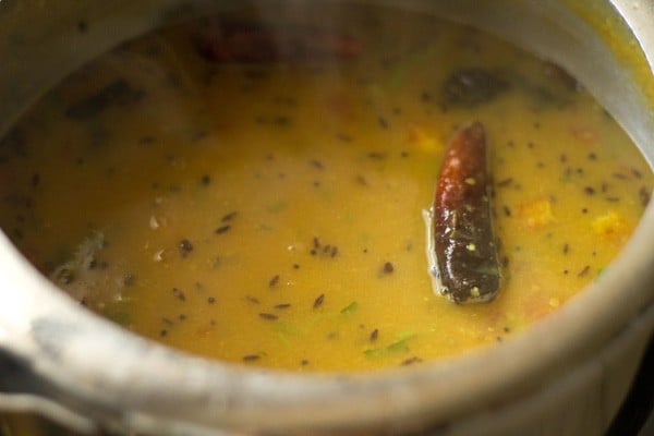 coriander leaves mixed with dal