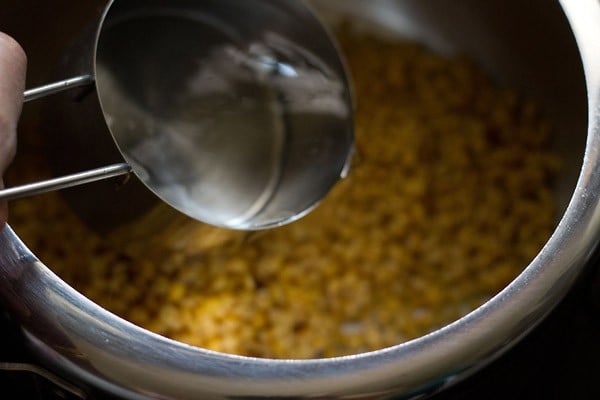 add water to dal