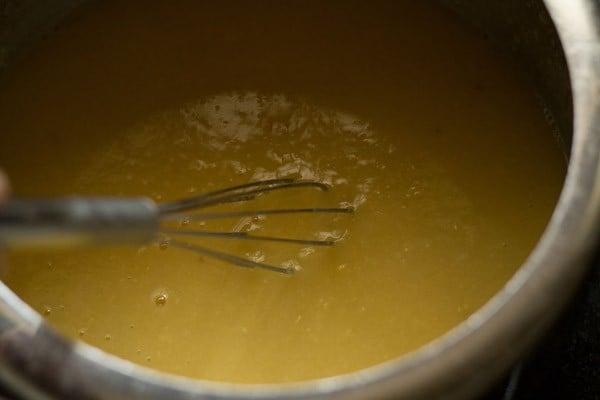 mashing the dal