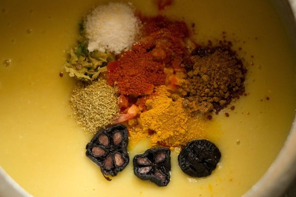 add spices to cooked lentils