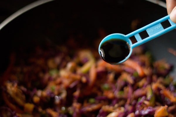 add soy sauce to vegetable chow mein mix