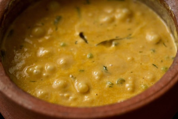 simmering vegetables in gravy. 