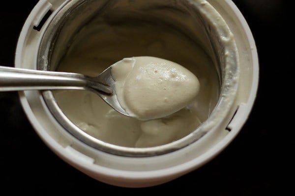 cashews blended with water to a smooth paste. 