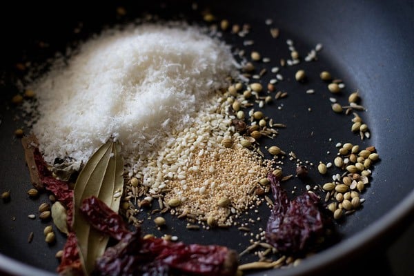 roast spices to make Kolhapuri masala