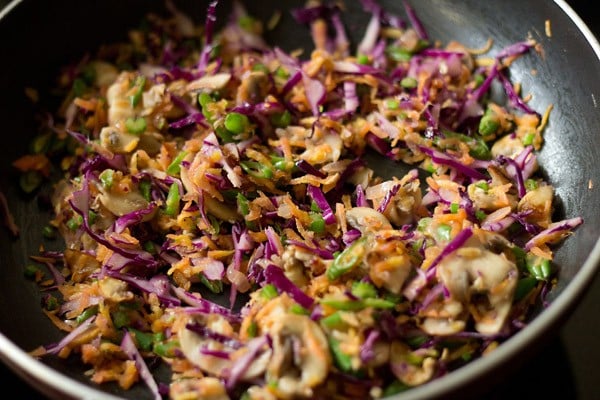 stir frying the veggies