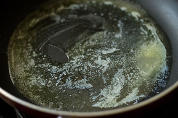 melted butter in a saucepan