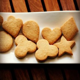 butter cookies on a white tray