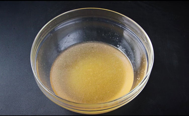 a homogenous mixture of oil, sugar and water