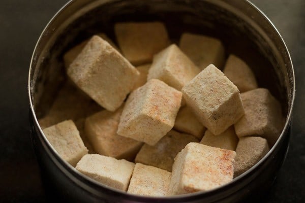 mix paneer with spices