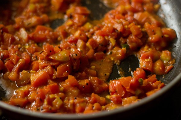 sautéing tomato mixture. 