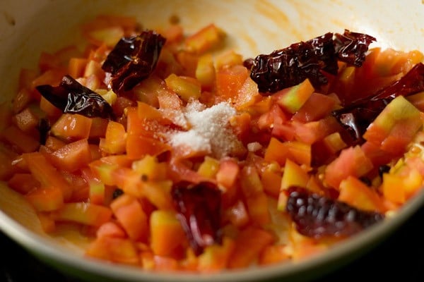 salt added to the tomatoes. 