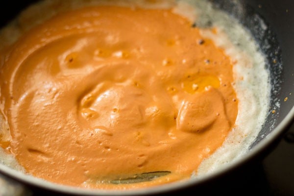 ground tomato cashew paste added