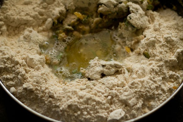 making dough in a bowl