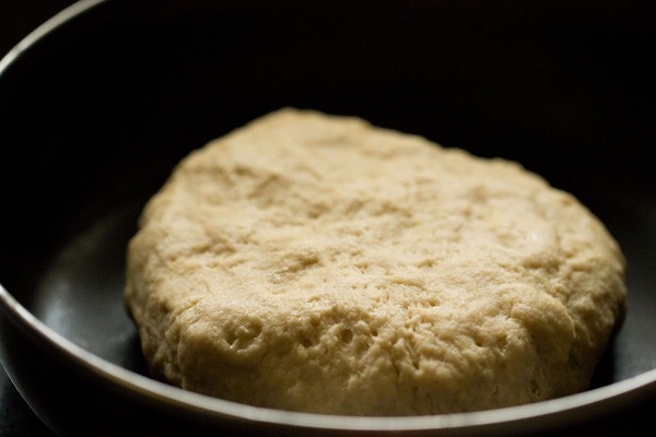 kneaded kulcha dough covered and kept for 2 hours 