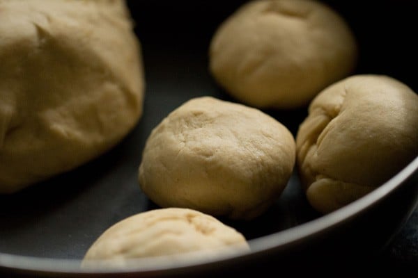 medium sized aloo kulcha dough balls