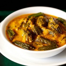 bhindi masala gravy recipe, masala bhindi gravy recipe, ladies finger curry recipe