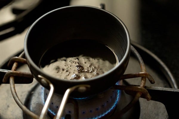 crackling mustard seeds in hot coconut oil. 