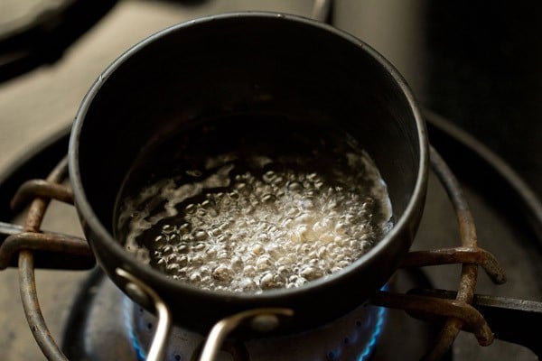 urad dal added to coconut oil. 