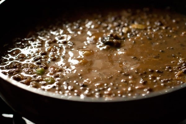 simmering dal makhani on low heat. 