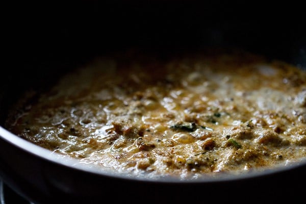 coconut paste added to kadala curry