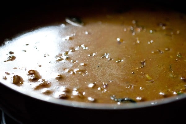 water added to pan for Kerala kadala curry recipe
