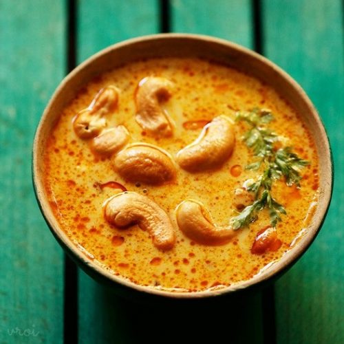 khoya kaju recipe, kaju khoya recipe, khoya kaju curry recipe