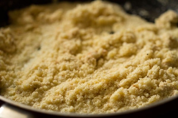 sautéing rava mixture. 