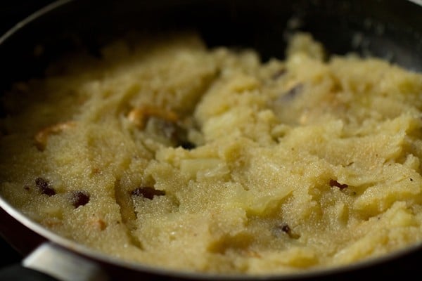 cooked pineapple kesari. 