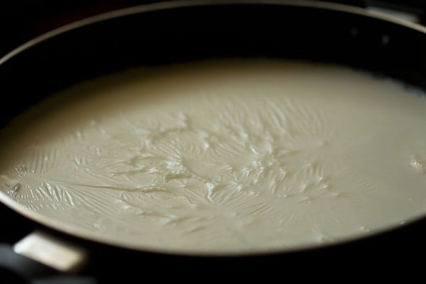 milk in a pan