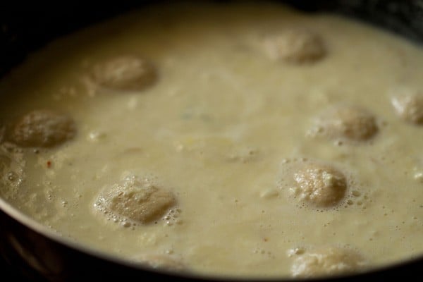 simmer rasmalai in the milk for best flavor and texture