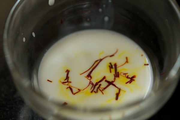 saffron soaking in some warm milk