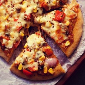 wheat pizza recipe, whole wheat pizza recipe, atta pizza recipe