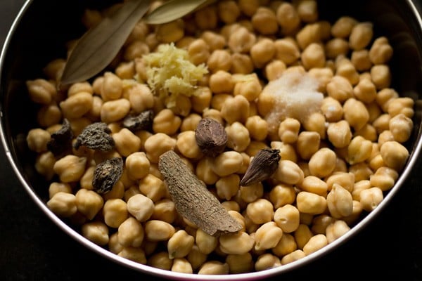 spices added to chickpeas