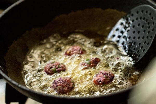 frying veg manchurian balls