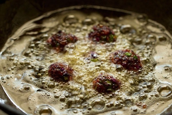 frying veg manchurian balls